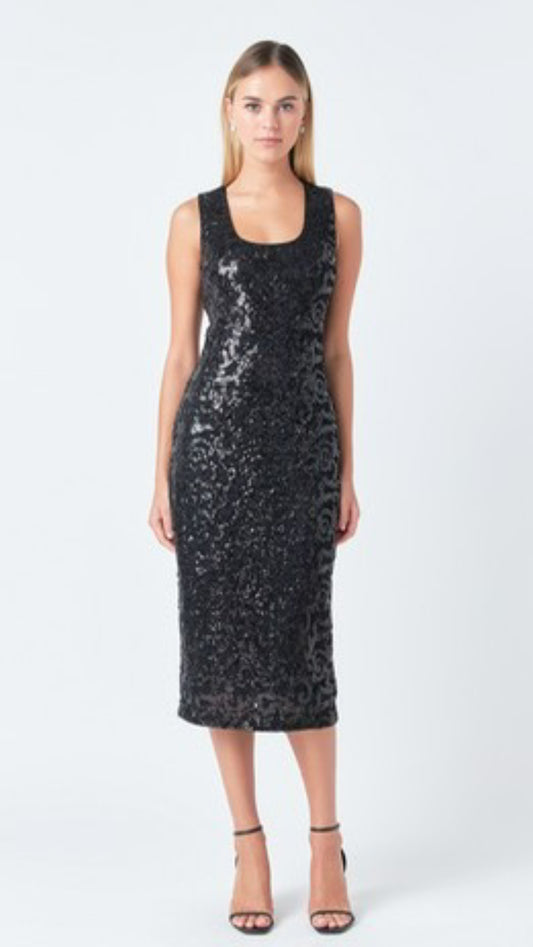 Black sequin dress
