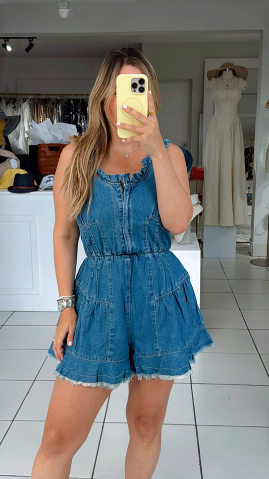 Denim romper