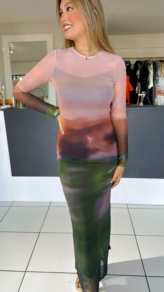 Mesh green dress