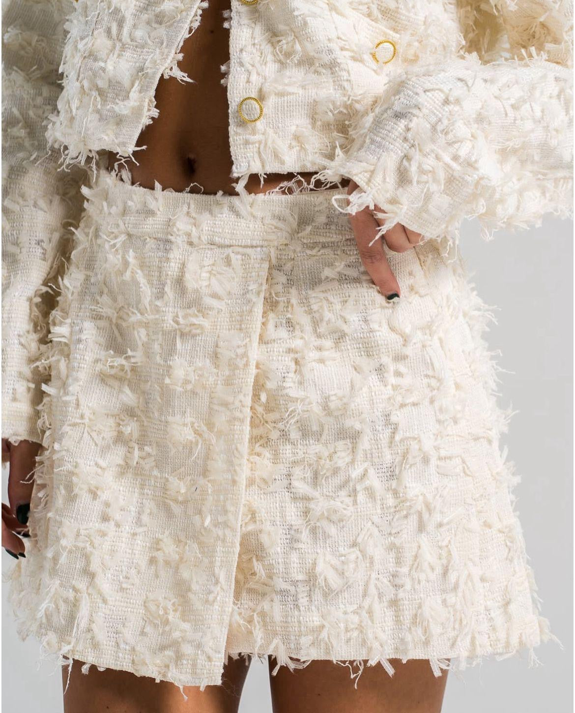 Textured tweed cream set