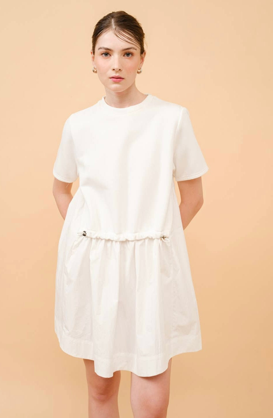 White Minimal Flare Dress