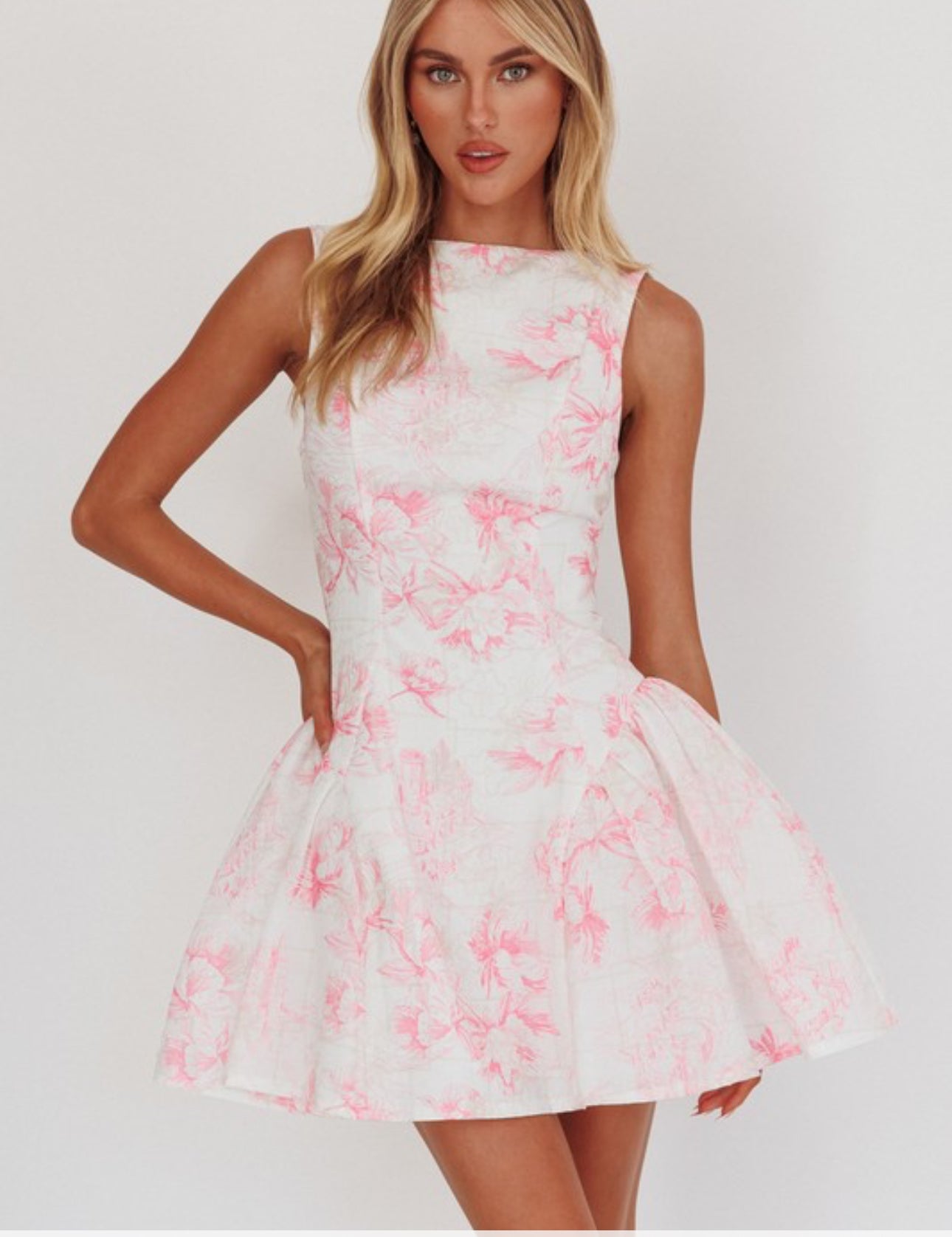 Pink floral dress