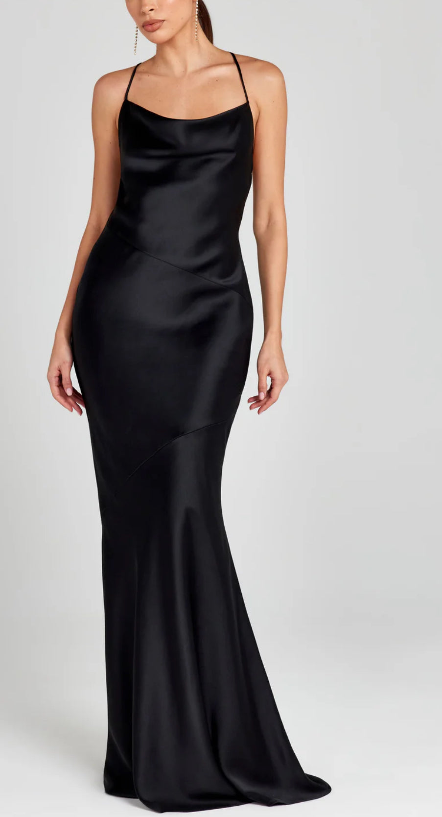 Black satin dress