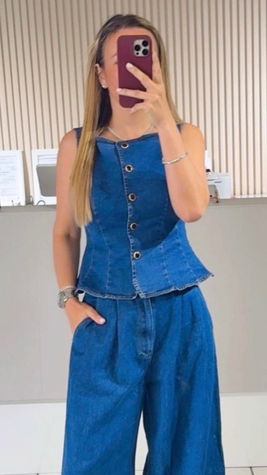 INDIGO Washed Denim Vest