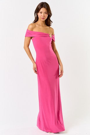 Off shoulder pink dress