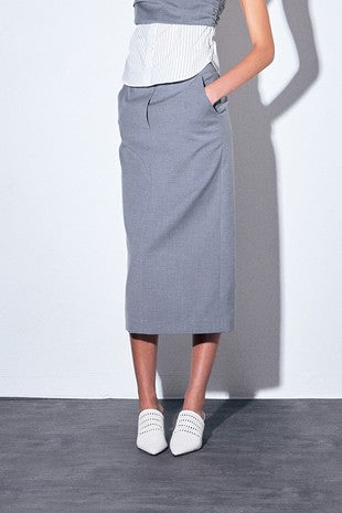 Grey midi skirt
