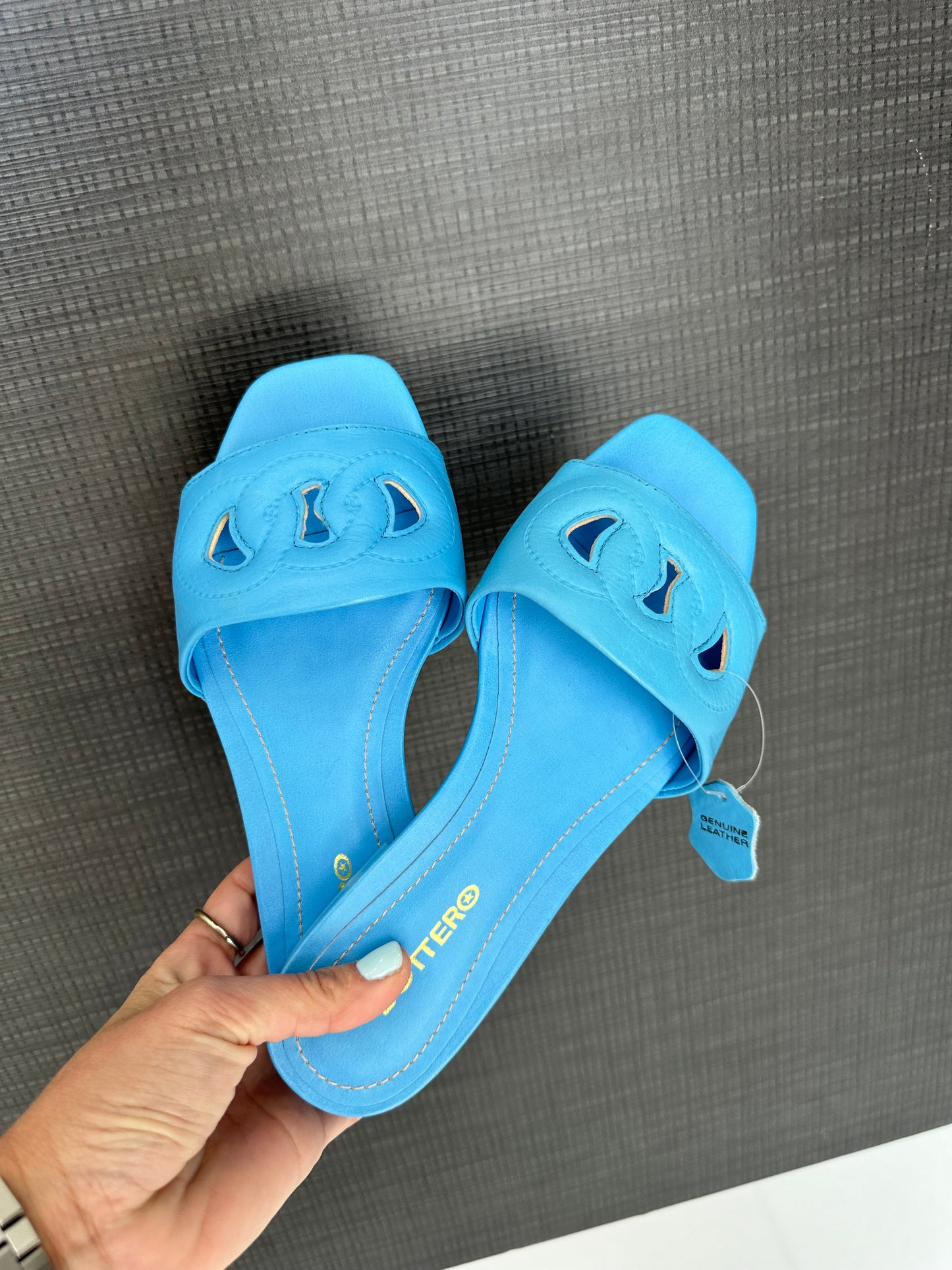 Blue sandals