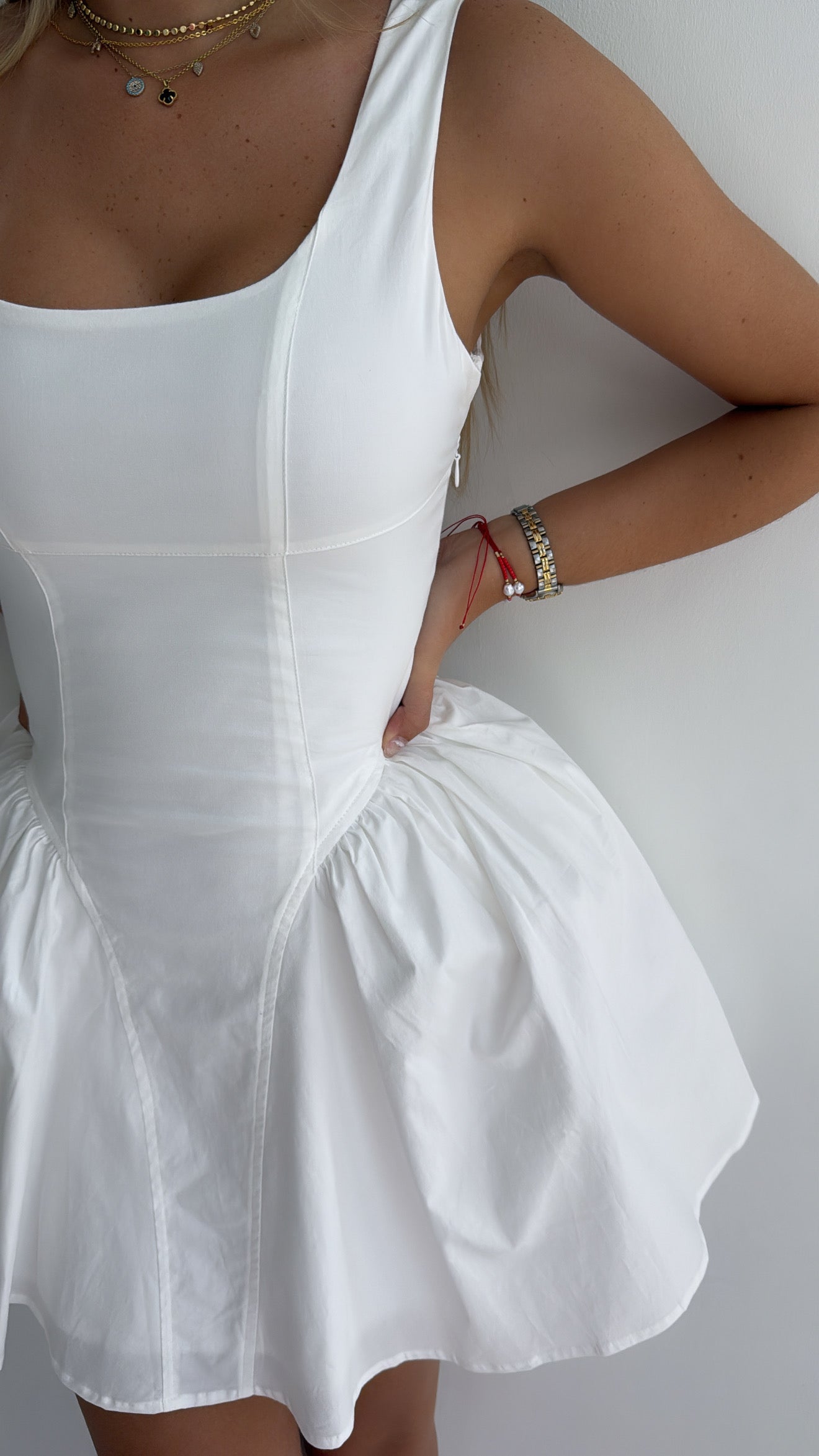White mini dress
