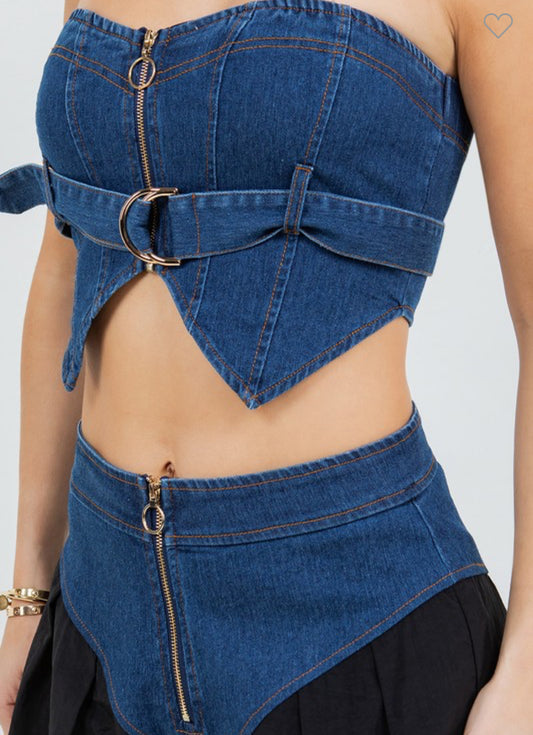 Denim black set