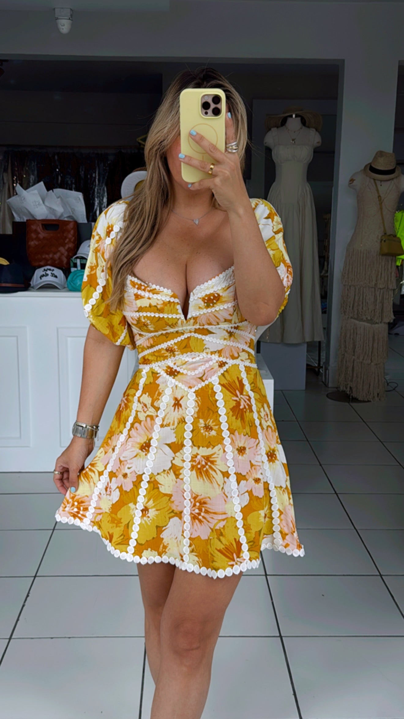 Yellow flowers dress