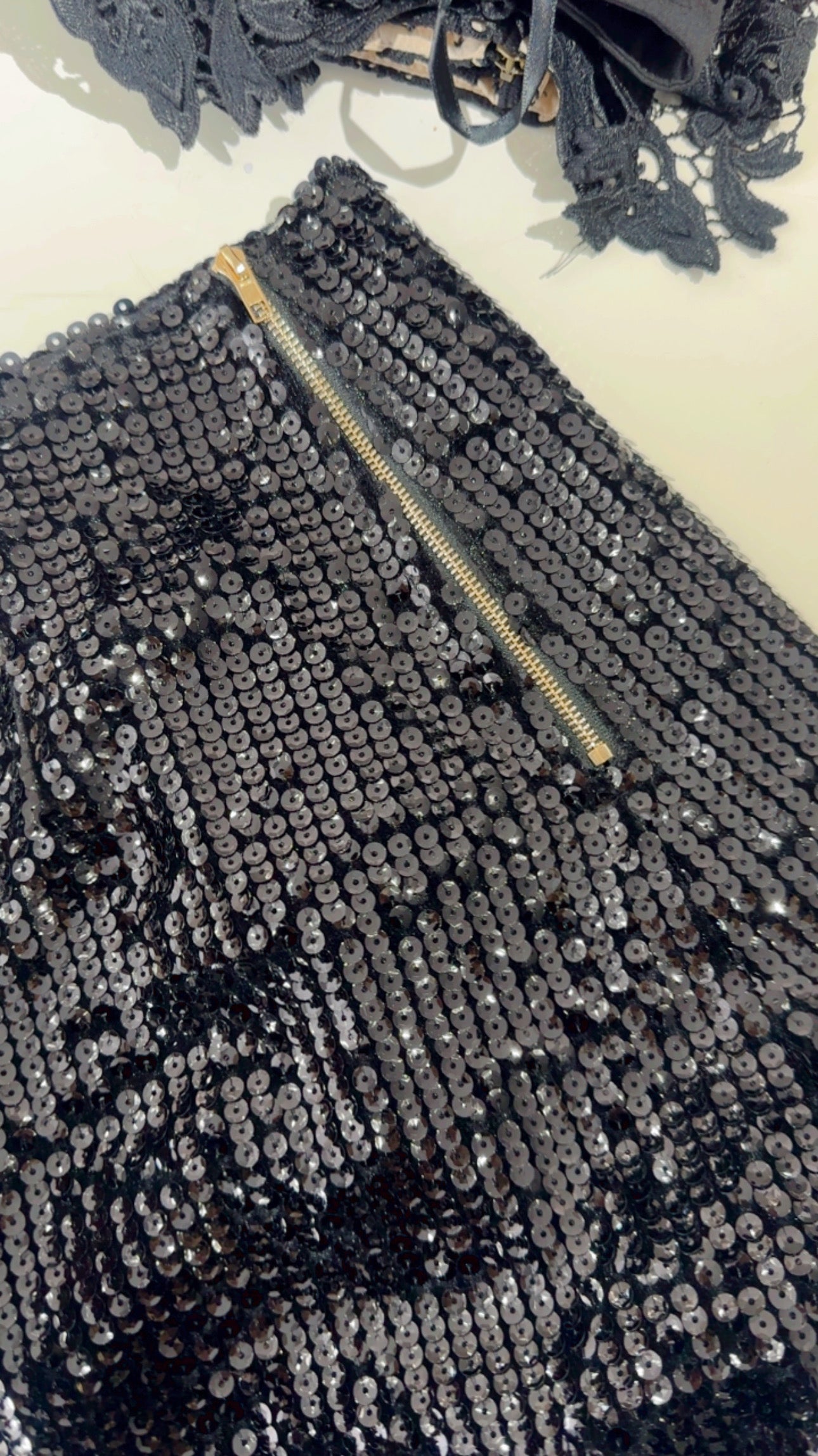 Sequin black short