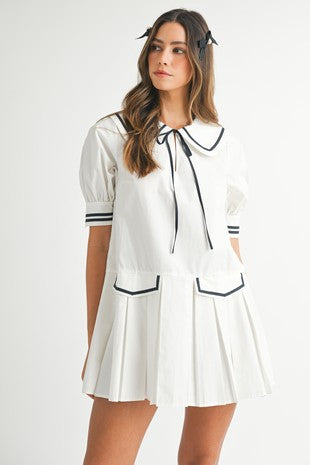 Contrast binding mini dress