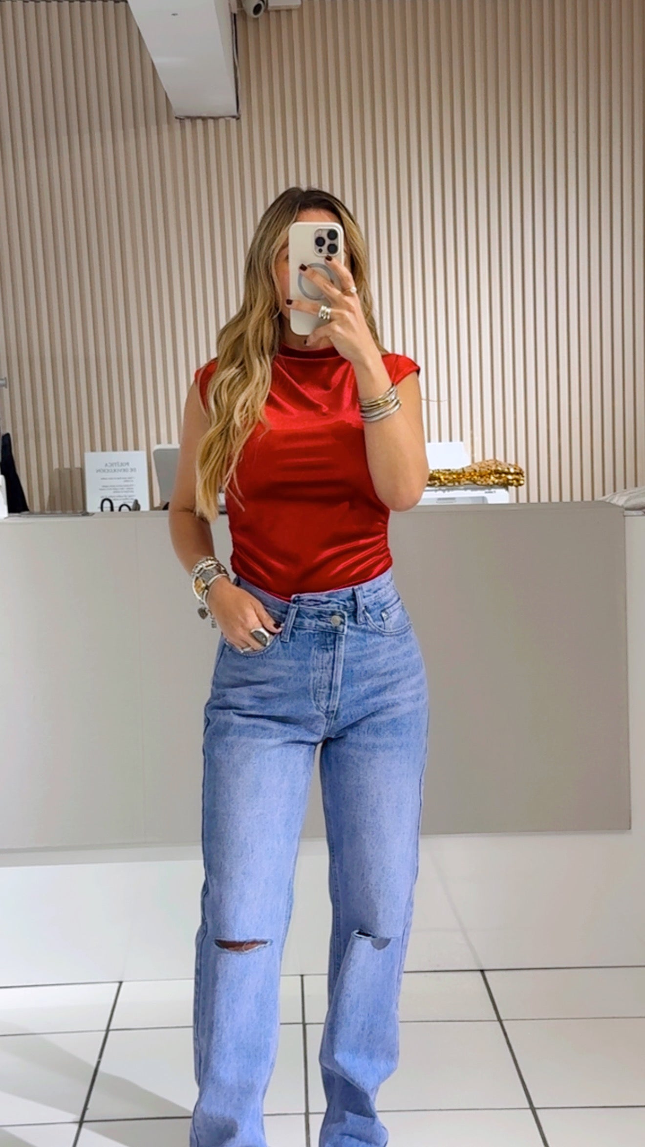 Red rose blouse