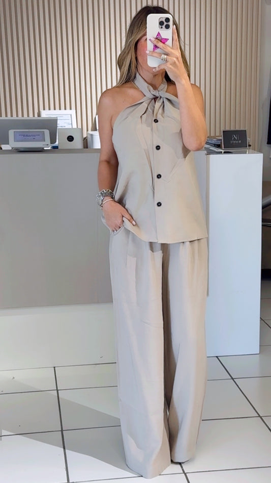 Halter taupe set