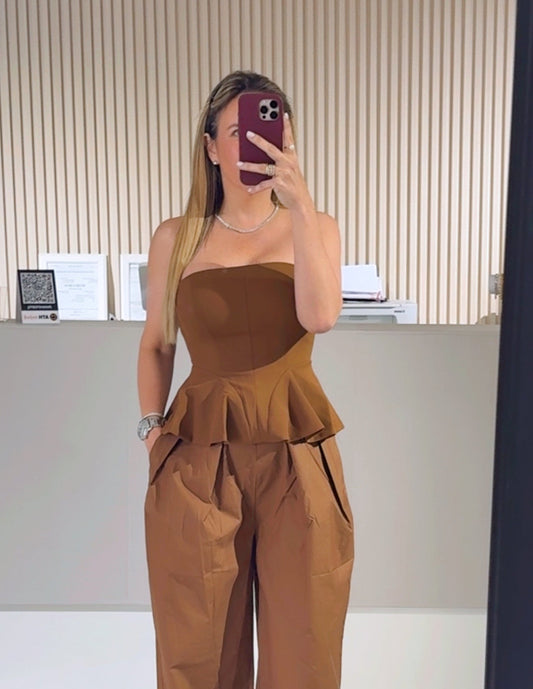 CHOCO Solid Woven Tube Top