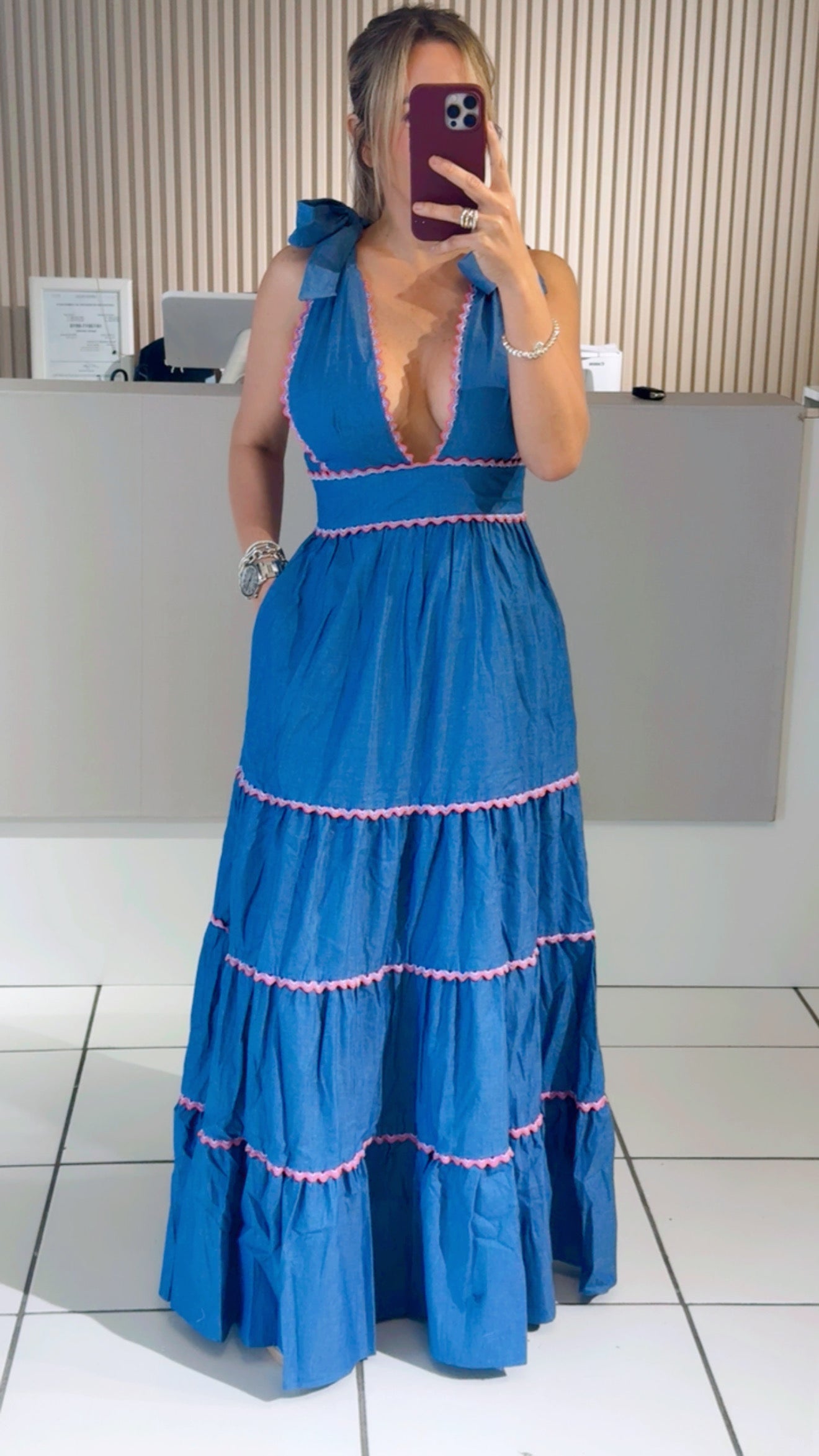 Neysa Denim Maxi Dress