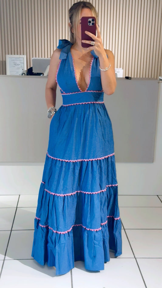 Neysa Denim Maxi Dress