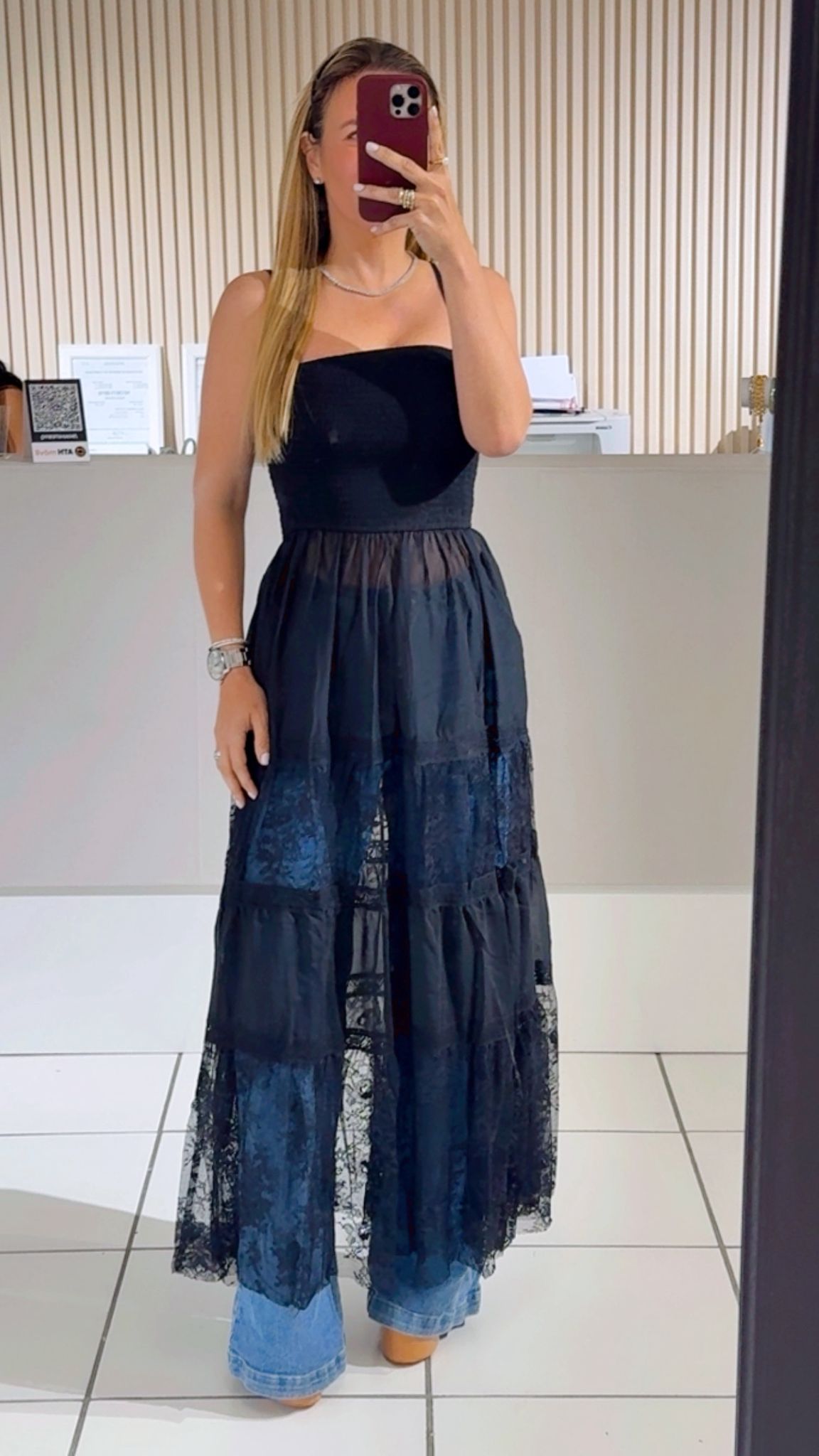 TUNIC BLACK LACE TOP