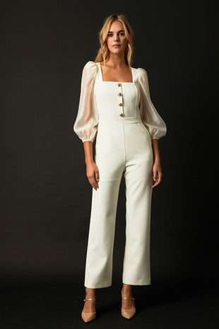 White bone jumpsuit