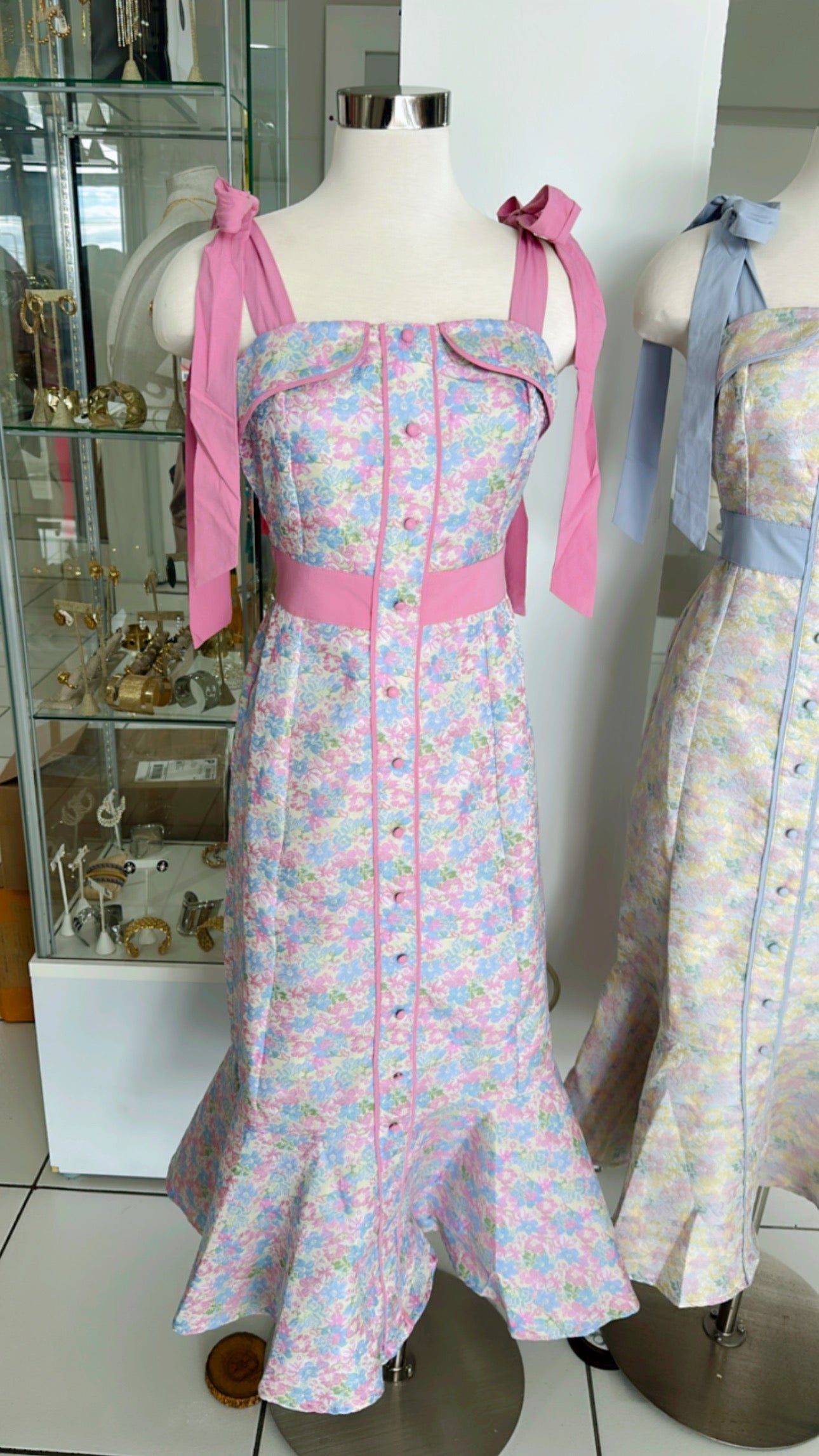 Pink bow tied dress