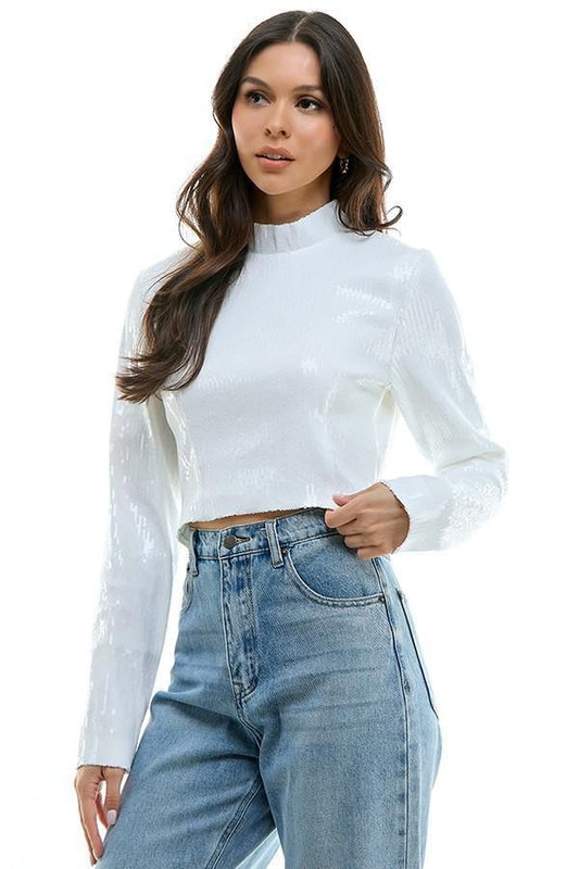 Glitter White Top