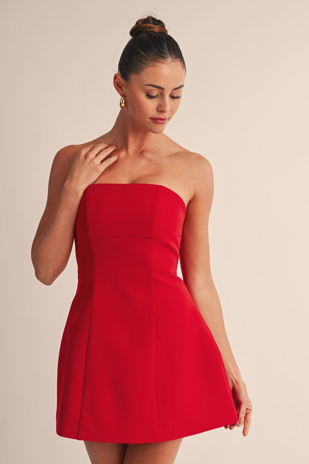 RED Vivienne Strapless Fit & Flare Mini Dress
