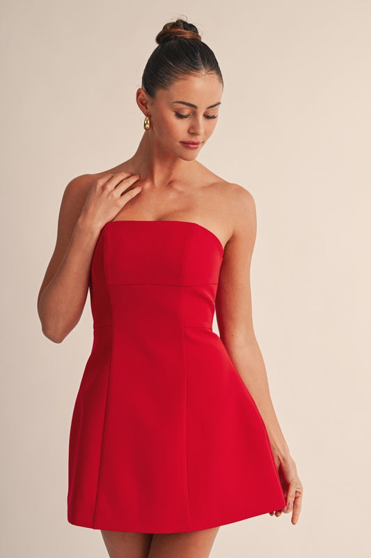 RED Vivienne Strapless Fit & Flare Mini Dress
