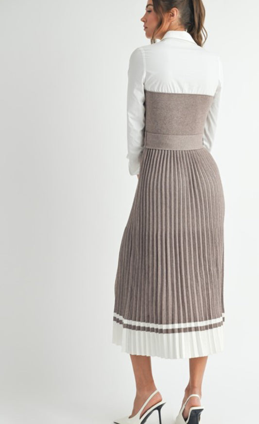 Taupe shirt dress