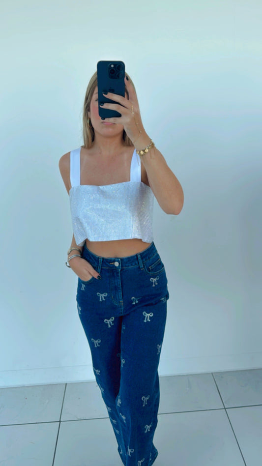 Bow Glitter Jean