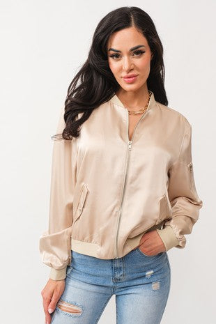 Beige satin jacket