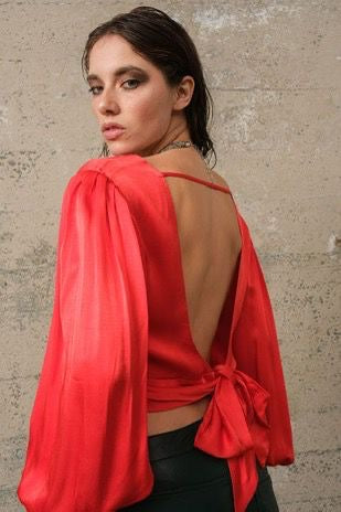 Red long sleeve top
