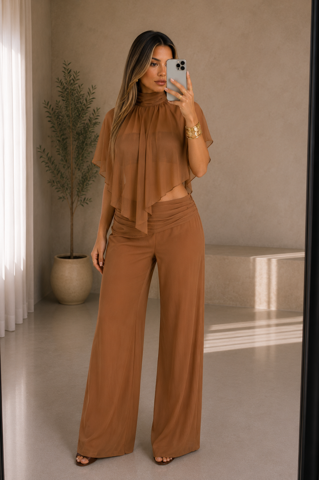 Chifon mock 3 piece set
