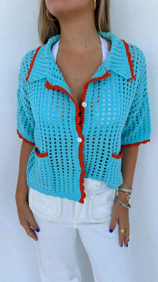 Sabrina Blue Top