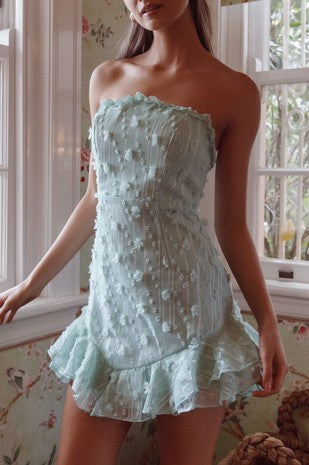 Sage texture short dress