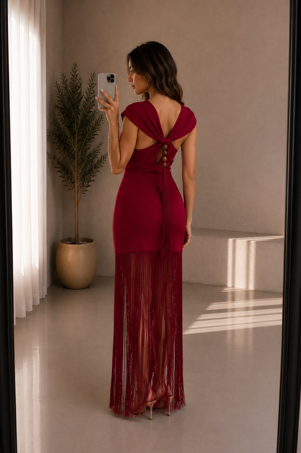 Merlot fringe dress