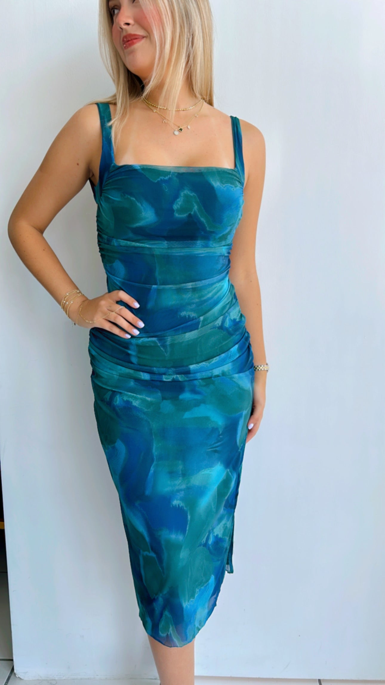 Mesh green dress