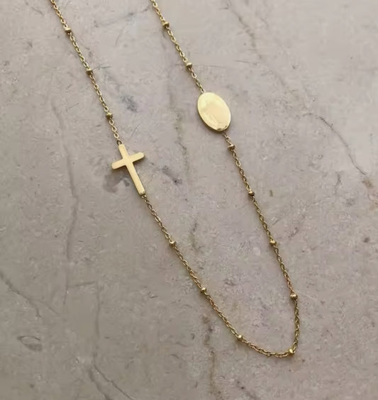 Cross oval pendal