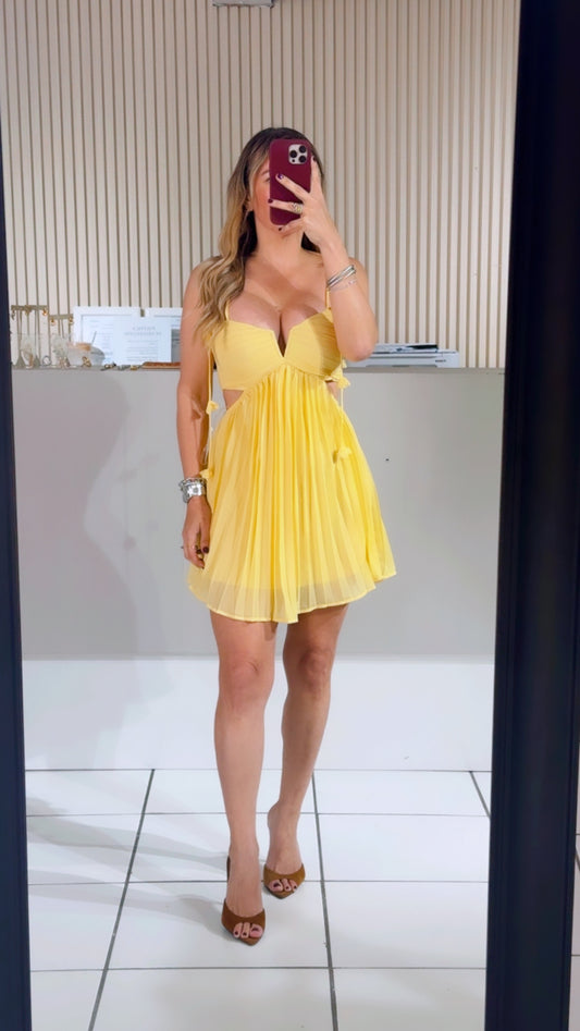 Yellow mini dress
