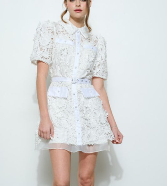 White crochet dress