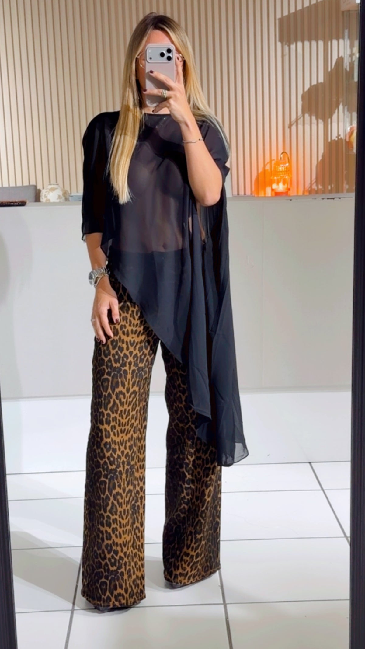 Black asymetric cape top
