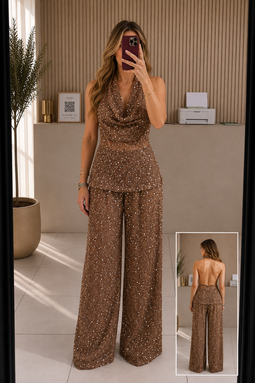 Gold sequin set