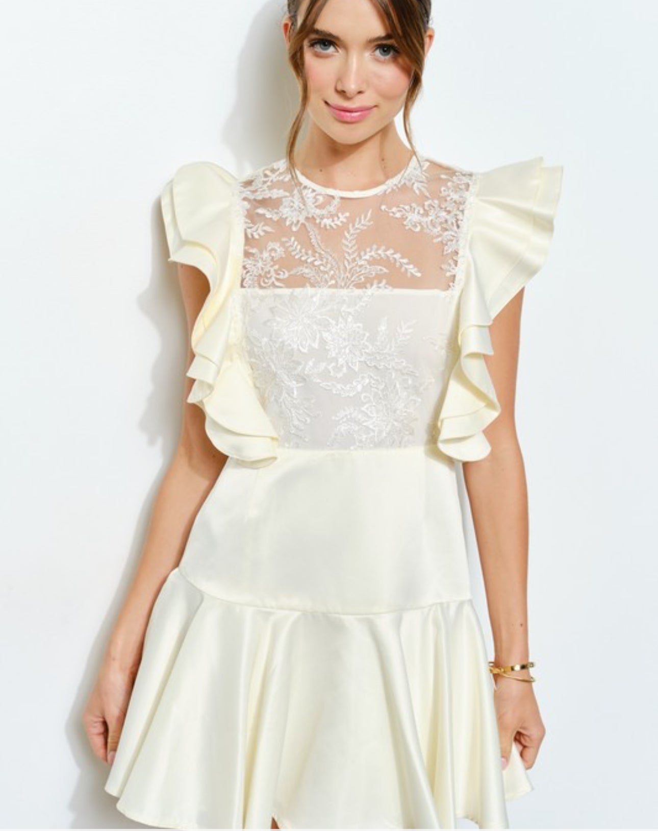 Cream satin dress