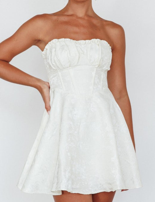 Frill corset mini dress