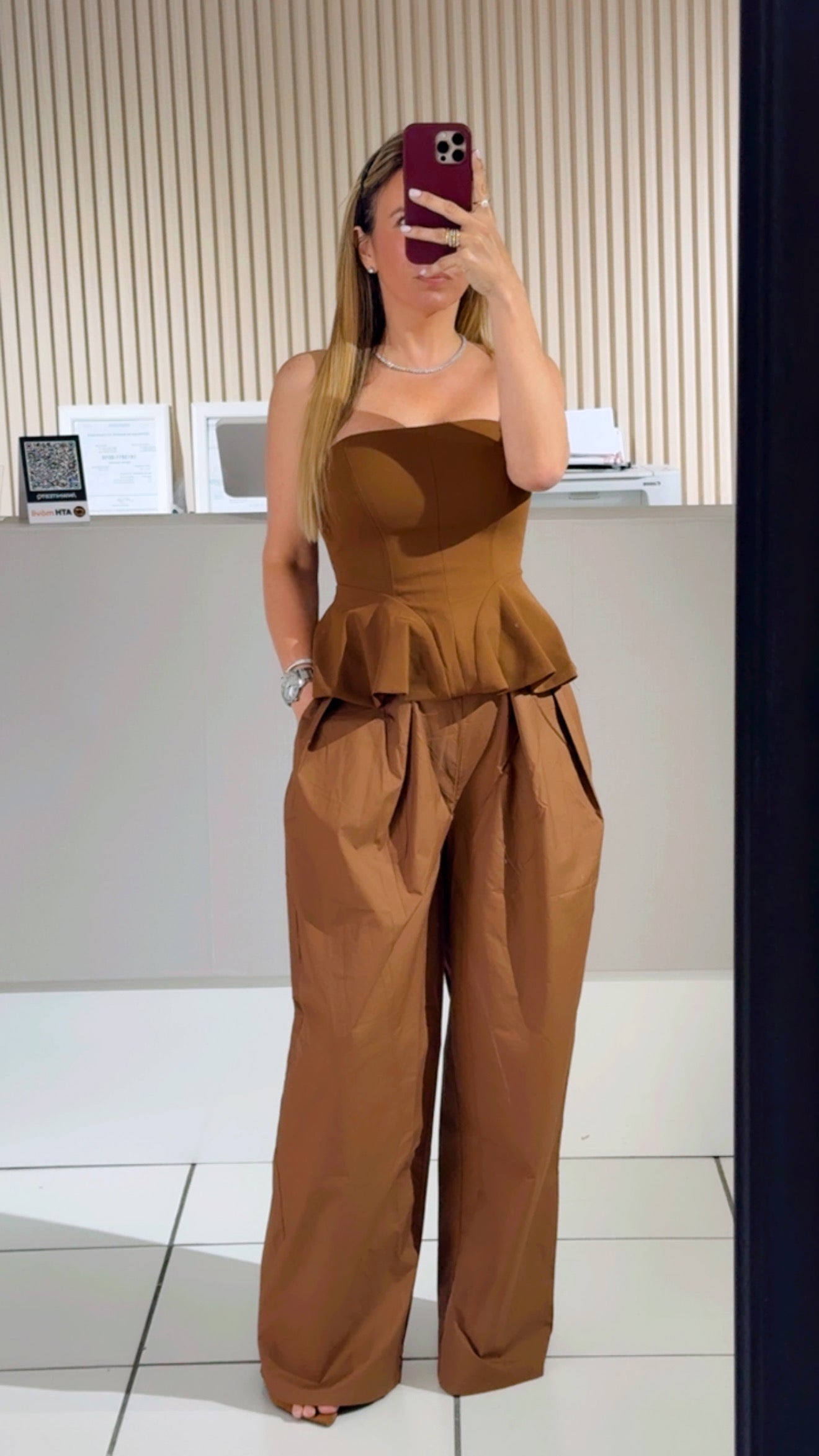 CHOCO Solid Woven Tube Top