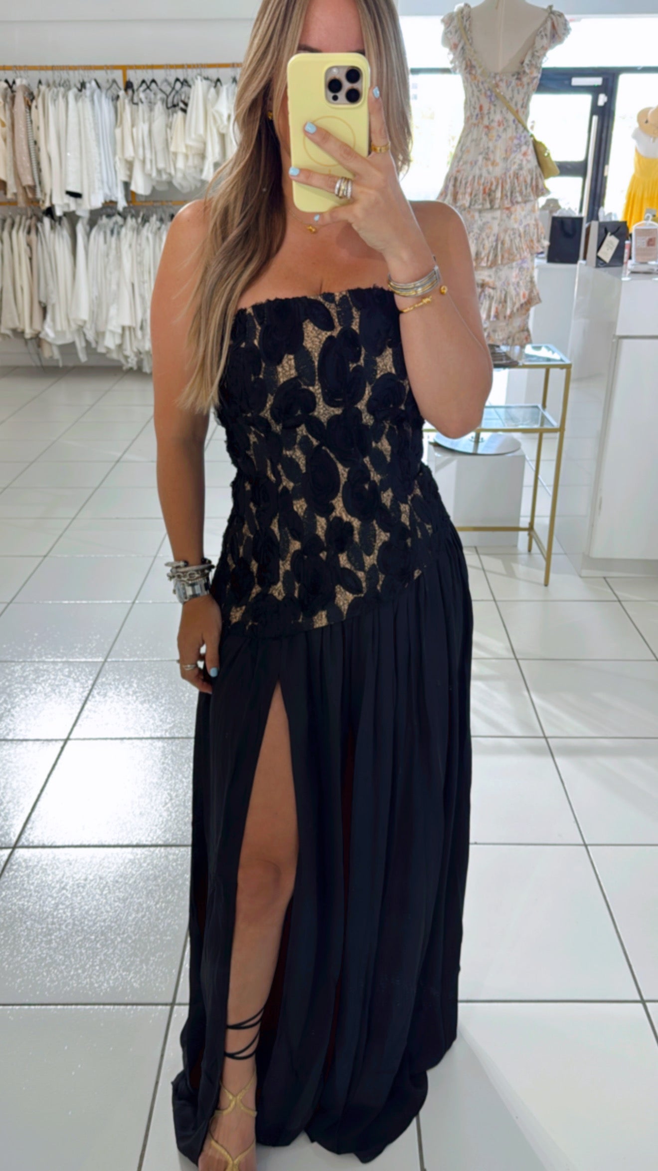 Maxi 3d flower dress
