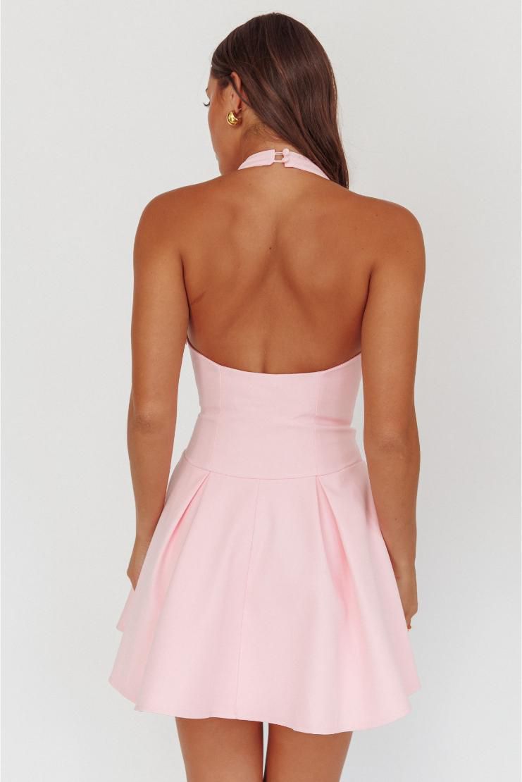 Halter Mini Pink Dress