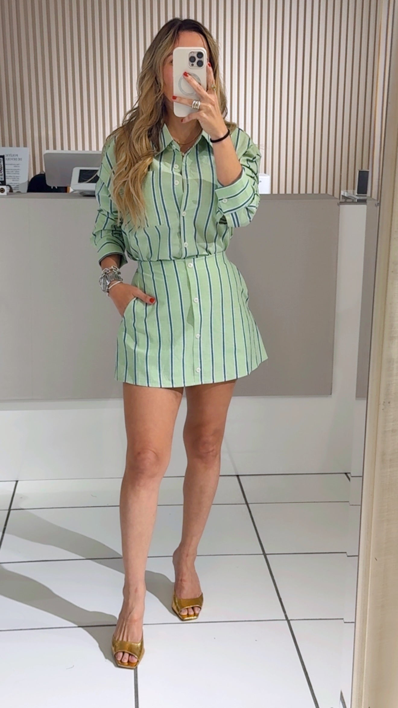 Striped green set