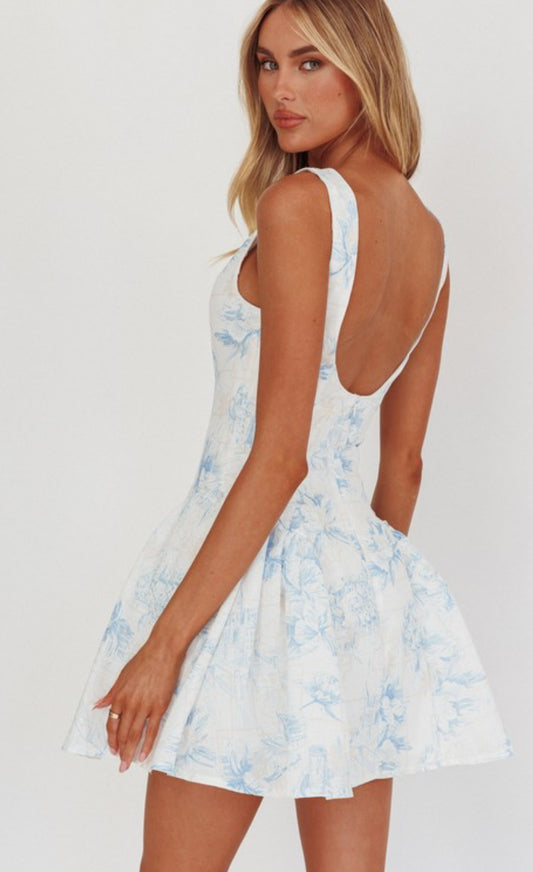 Blue floral dress