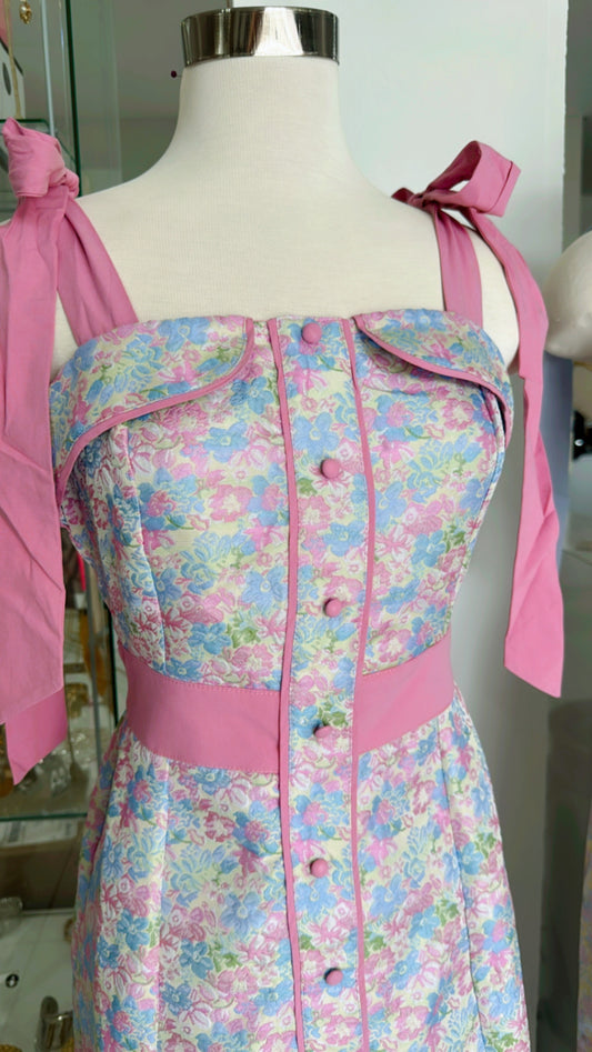 Pink bow tied dress