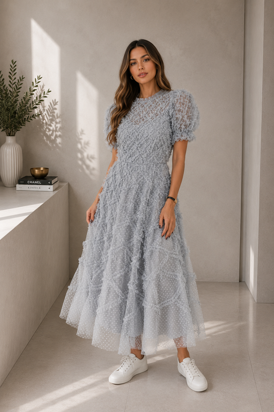Dusty blue dress